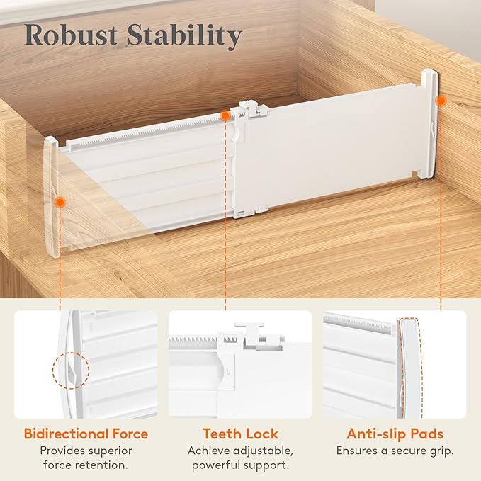 Lifewit 5" Tall 12 Pack Drawer Dividers, 30-47cm/11.5-18.5" Expandable Drawer - Image 5