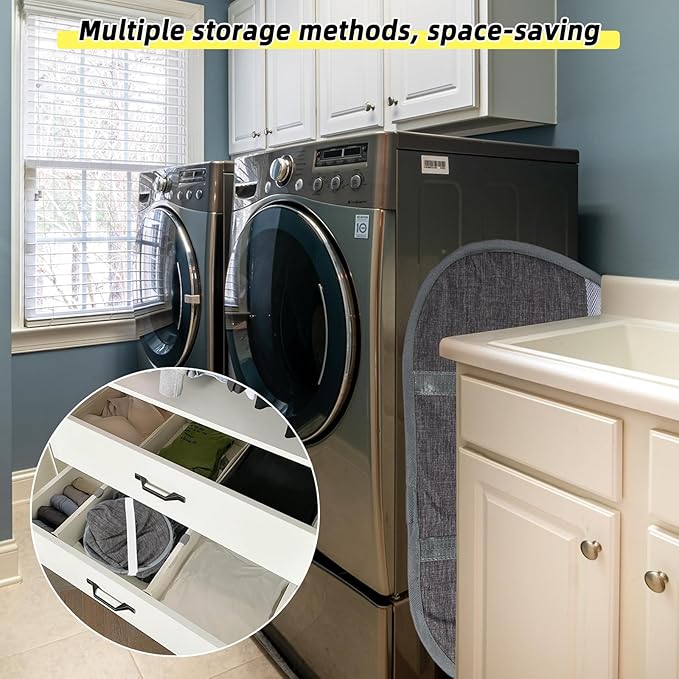 Collapsible Laundry Basket, 90L Foldable Pop-up Laundry Hamper - Image 6