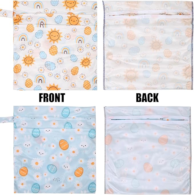 2pcs Travel Waterproof Laundry Bag, Cloth Diaper Wet Dry Bags - Image 4