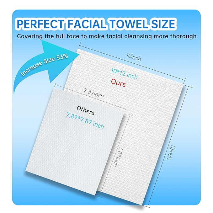 Single Use Face Towels, Ultra Soft and Thick, Disposable Makeup Remover Facial - Image 3