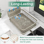 Kitchen Dish Drying Rack – Large Capacity Single Tier Dish Drainer - Image 4