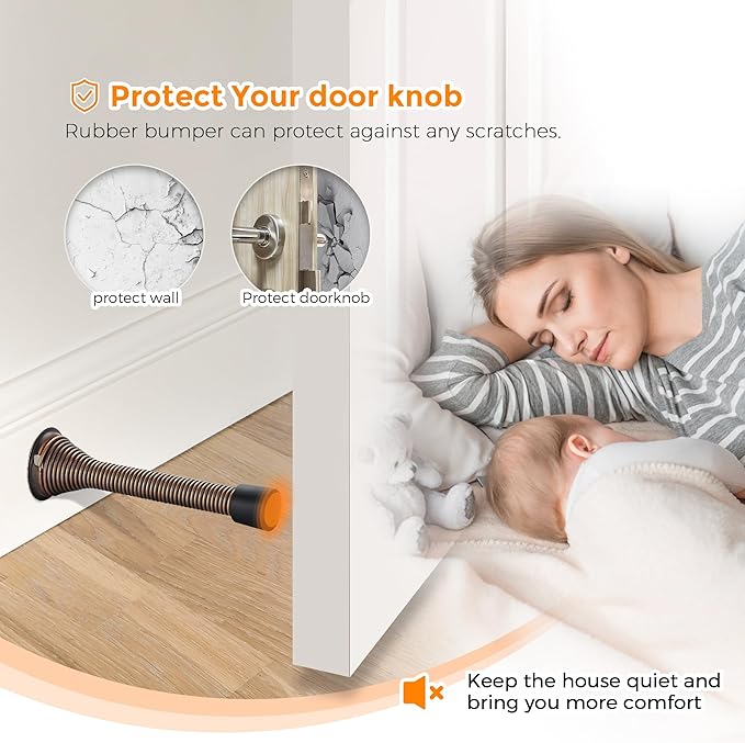 Ravinte Door Stoppers, 36 Pack Spring Door Stops - Image 6