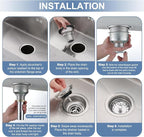 ZM Kitchen Sink Stainless Steel Deep Locking Basket Strainer - Image 4