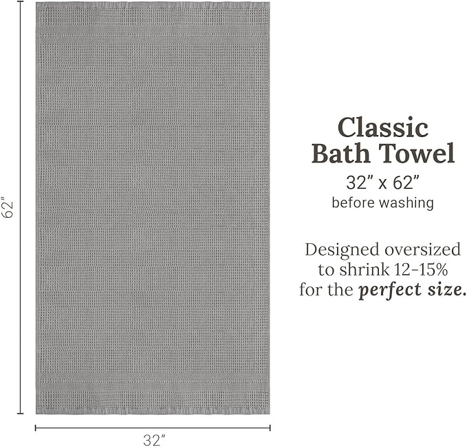 GILDEN TREE Waffle Towels for Bathroom, 100% Cotton Quick Dry Towel, Waffle - Image 8