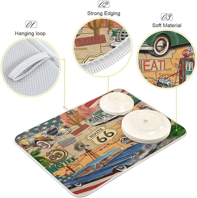 senya Super Absorbent Dish Drying Mat, Microfiber Fast-Drying Dish Mat - Image 4