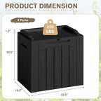 JUMMICO 31 Gallon Resin Deck Box Waterproof Indoor Outdoor Storage Boxes for Patio Furniture Cushions and Garden Tools (Black, 31gallon-2 Packs) - Image 6