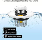 LEKEYE Tub Stopper | Shower Drain Hair Catcher | Pop-up Drain Stopper - Image 3