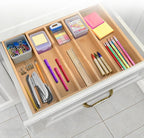 Bamboo Expandable Kitchen Drawer Organizer, 3-5 Slots Drawer Organizer - Image 8