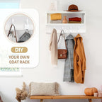 VIS'V Coat Hooks Wall Mount, Metal Self Adhesive 3 Prong Coat Hanger Hooks - Image 2