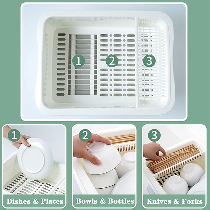 Lyellfe Plastic Dish Drying Rack, Bottle Dryer Holder - Image 4