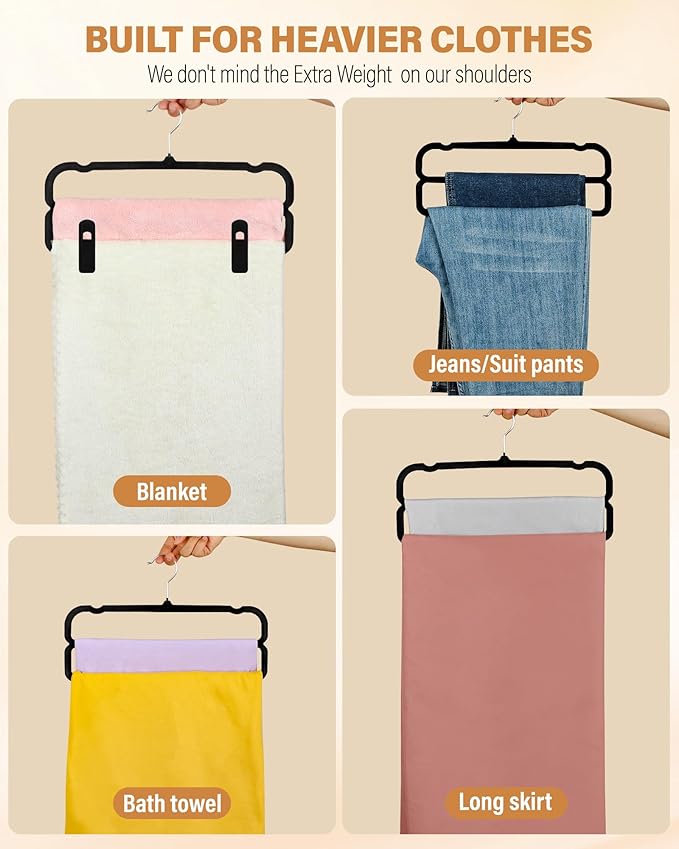 Velvet Pants Hangers with Double Non Slip Bar - Image 2