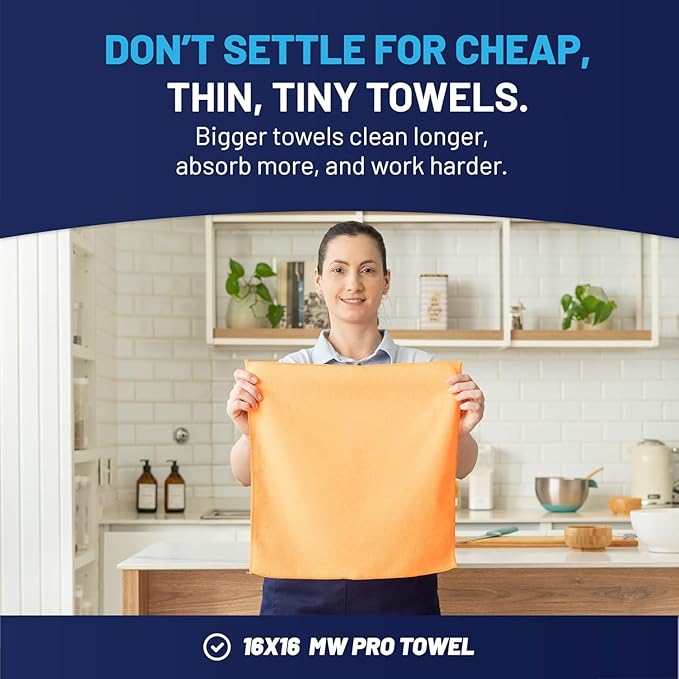 MW PRO Microfiber Cleaning Cloths Orange - Image 3