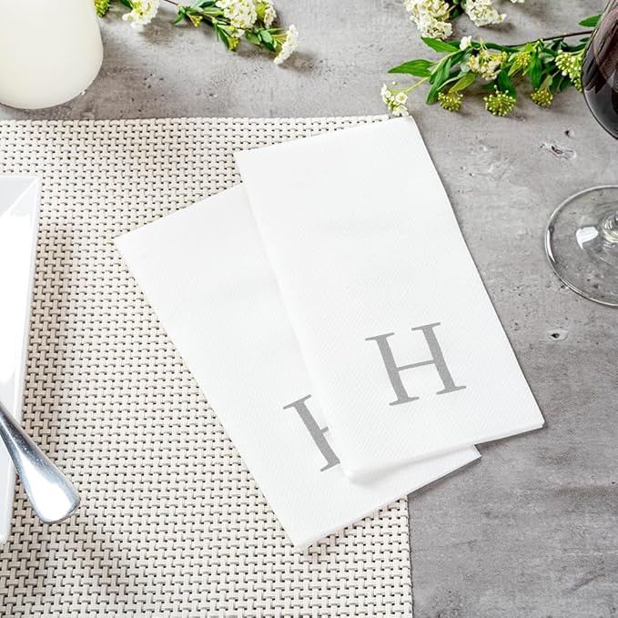 Luxenap 15.8 X 7.9 Inch Linen-Feel Guest Towels, 2000 Lettered Hand Towels - Image 6