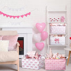 4 Pcs Pink Bow Storage Basket for Gifts Collapsible Girls Coqutte Pink Storage - Image 6