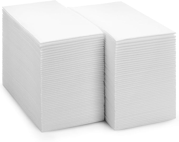 100-Pack BloominGoods Disposable Bathroom Napkins | Linen-Feel Guest Towels | by BloominGoods