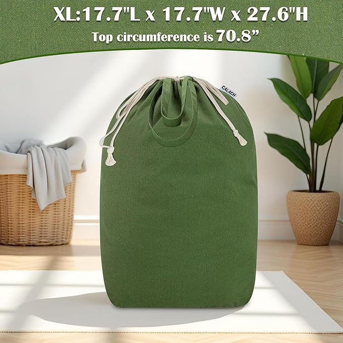 Canvas Laundry Bags with Handles & Square Base 18"Lx18"Wx27.6"H, Extra Large - Image 7