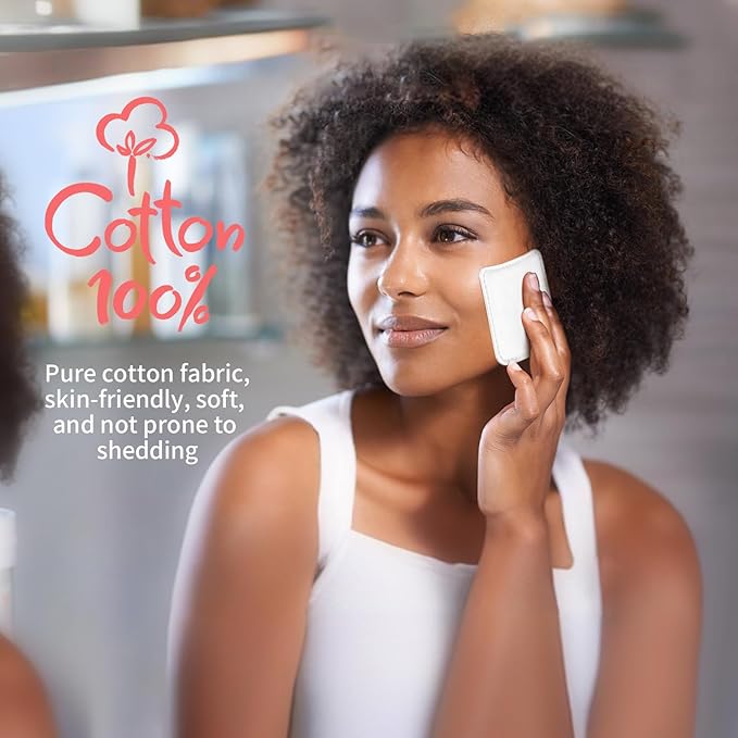 Clean Pads, Unique Triple Layers, Textured & Ultra Soft Side, Square Cotton Pads - Image 6