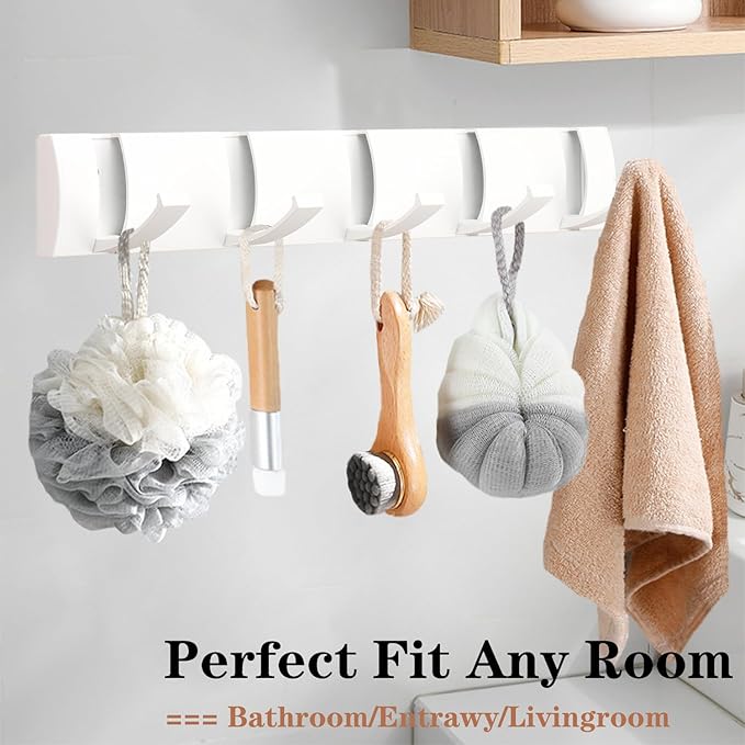 Folding Coat Hooks, Wall Mounted Coat Rack - Image 4