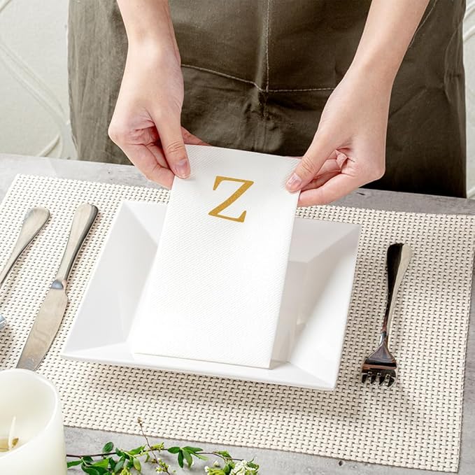 Luxenap 15.8 X 7.9 Inch Linen-Feel Guest Towels, 2000 Lettered Hand Towels - Image 5