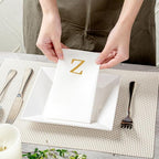 Luxenap 15.8 X 7.9 Inch Linen-Feel Guest Towels, 50 Lettered Hand Towels - Image 5