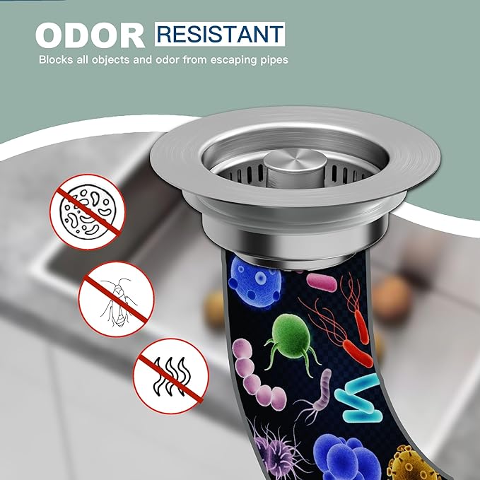 Kitchen Sink Drain Strainer 3 in 1, 304 Stainless Steel Pop Up Sink Stopper - Image 9
