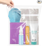 Large Plastic Bags With Zipper Top, 3 Gallon, 20 Pack, Extra Large Storage by Cupplation