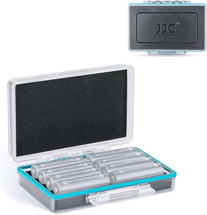JJC AA Battery Storage Case Holder Organizer, Compact PC Battery Box by JJC