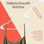 White Plastic Hangers 50 Pack– Heavy-Duty Plastic Hangers Slim and Space-Saving - Image 7