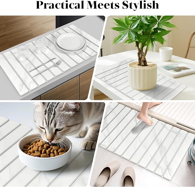Large Stone Dish Drying Mats for Kitchen Counter, Eco-Friendly Absorbent - Image 7