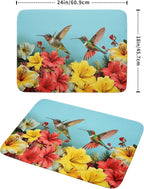 Kawani Spring Hummingbirds Floral Dish Drying Mat - Image 2