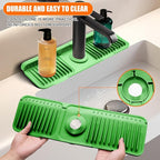 17.7" Green Button Style Faucet Drip Catcher – Silicone Faucet Mat - Image 5