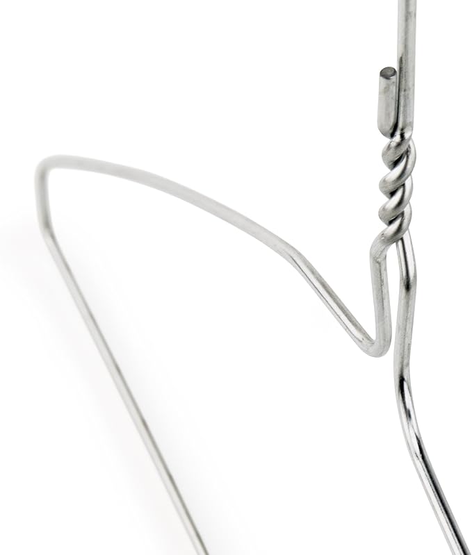 HANGERWORLD Silver Metal Wire Clothes Hangers 16inch 13 Gauge Clothes Garment - Image 3