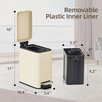 Bathroom Trash can with lid Soft Close, 6 Liter/1.6 Gallon Step Pedal Stainless - Image 6