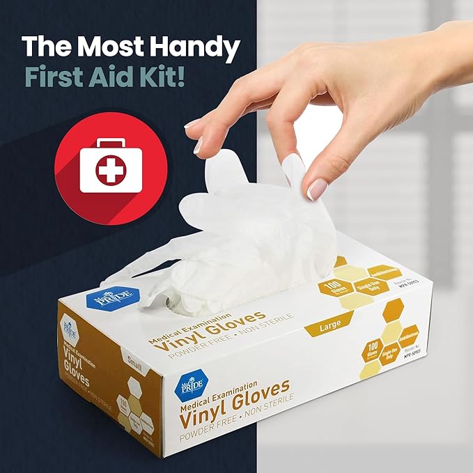 MED PRIDE Medical Vinyl Examination Gloves Latex & Rubber Free, Ultra-Strong - Image 5