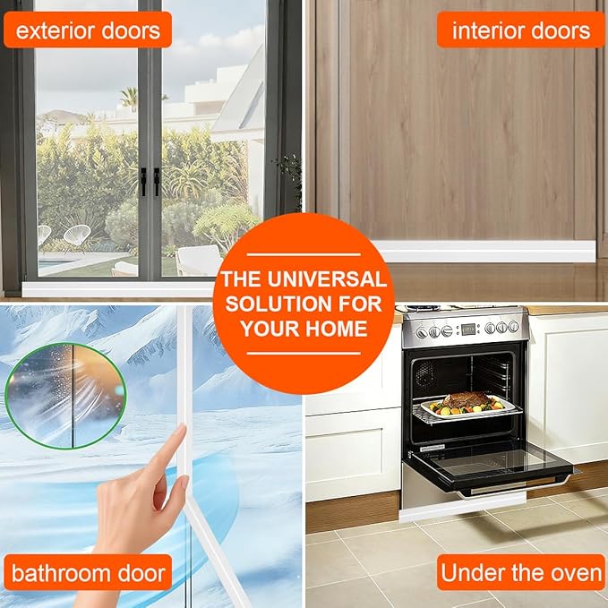 5Pack Door Draft Stopper, Blocks Cold Air, Dust & Light - Image 8