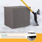 Suncast 22-Gallon Small Deck Box - Lightweight Resin Indoor/Outdoor Storage Container and Seat for Patio Cushions and Gardening Tools - Store Items on Patio, Garage, Yard - Stone Gray, Made in the USA - Image 5
