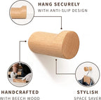 Natural Wooden Wall Hooks - Image 3