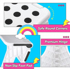 Delxo Folding Step Stool,11 Inch Non-Slip Foldable Step Stools for Kids and Adults,Portable Foldable Step Stool Lightweight Small Folding Stool with Handle for Kitchen Bathroom in White,1 Pack - Image 6