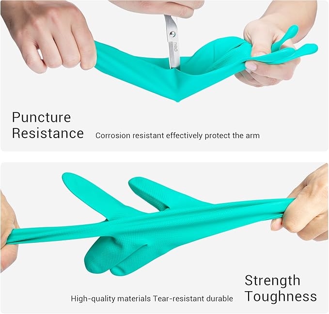 ThxToms 5 Pairs Nitrile Chemical Resistant Gloves, Reusable Latex Rubber Free - Image 5