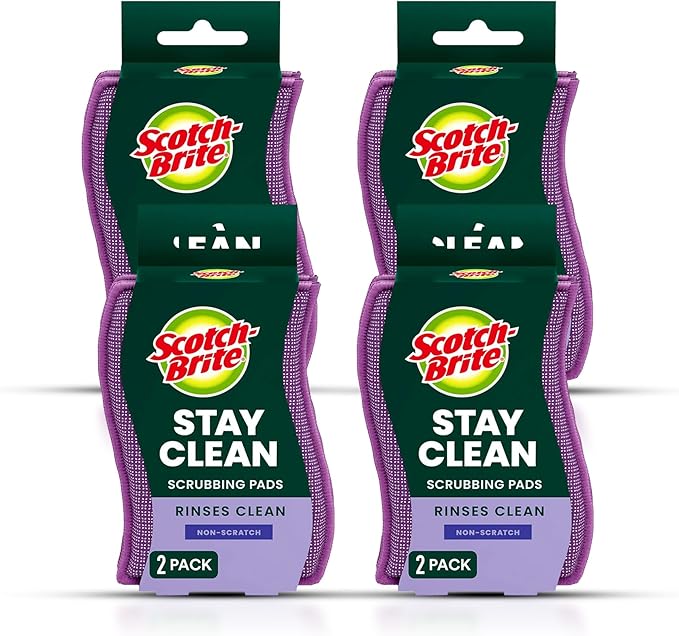 Scotch-Brite Clean & Rinse Non-Scratch Scrub Sponges – Dual-Sided Scrubber by Scotch-Brite