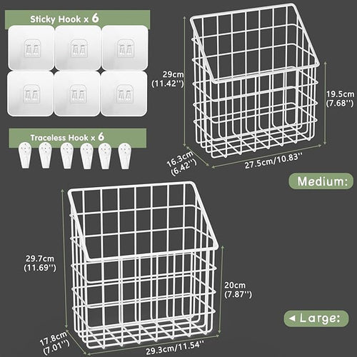 2 Pack Bath Toy Storage Organizer Basket, Large Metal Bathtub Toy Holder - Image 2