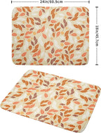 Fall Leaves Dish Drying Mat for Kitchen Counter Autumn Orange White Leaves - Image 2
