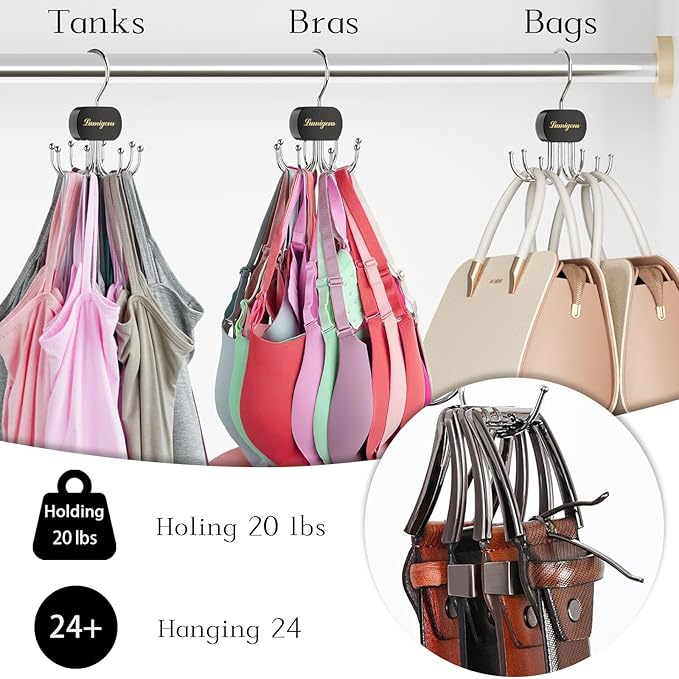 Belt Hanger, Belt Organizer for Closet, Rotatable Tie Rack, Belt Holder - Image 4