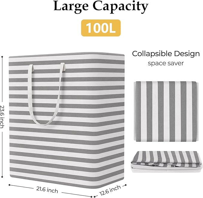 StorageRight Laundry Basket Hamper Large Collapsible Laundry Hamper - Image 2