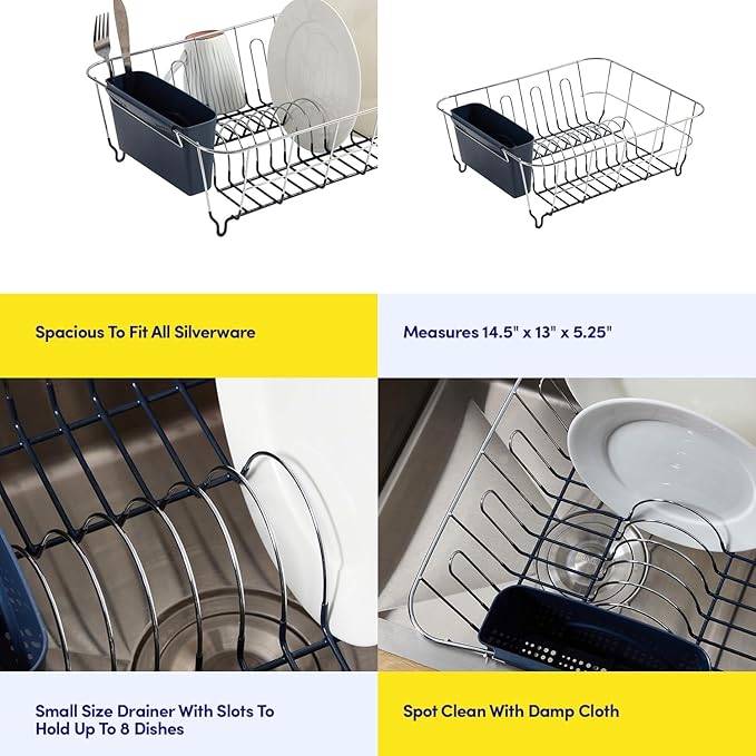 Dish Drying Rack & Cutlery Holder 2 Piece Set - Image 6