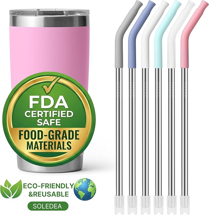6 Pcs Reusable Metal Straws, Stainless Steel Straws - Image 9