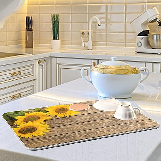 Super Absorbent Dish Drying Mat, Microfiber Fast-Drying Dish Mat, Kitchen Dish - Image 6