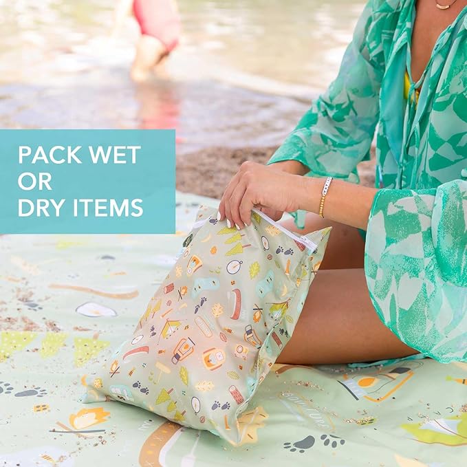 Bumkins Waterproof Wet Bag for Baby, Swim Suit, Cloth Diapers, Pump Parts - Image 3