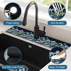 Blooming Lilies Sink Splash Guard Valley Lilies Flowers Faucet Absorbing Mat - Image 4
