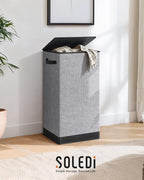 SOLEDI Laundry Hamper with Lid 100L Large & Tall Collapsible Laundry Basket - Image 8